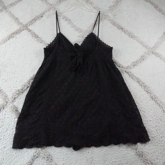 Zara Strappy Embroidered Mini Dress Womens Small Black Floral Black W/ Pockets - Picture 11 of 13